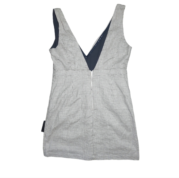 Lulus Here With You Pinafore Houndstooth Plaid V-Neck Sheath Mini Dress - Picture 12 of 13